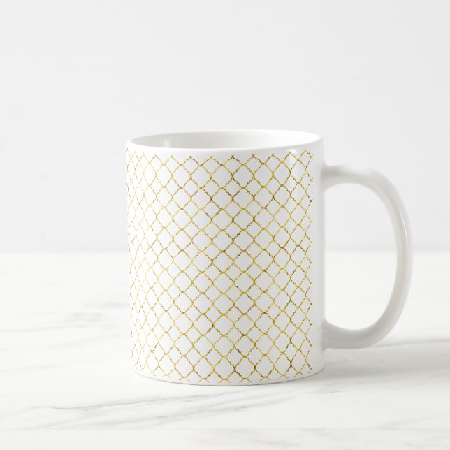 Taza De Café Quatrefoil de oro de moda (Derecha)