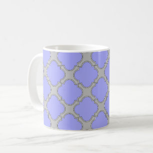 Taza De Café Quatrefoil periwinkle y gris