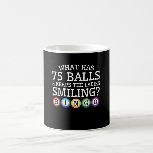 Taza De Café Qué 75 bolas mantienen bingo sonriente de las (Centro)