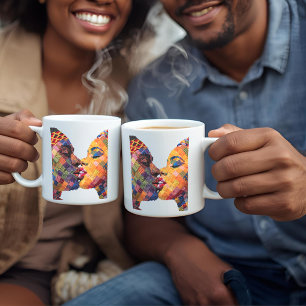 Taza de café que celebra el arte de la confección
