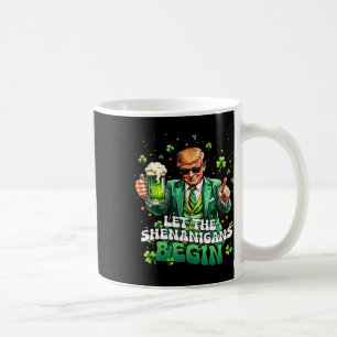 Taza De Café Que Comiencen Las Travesuras Divertido Trump Día D