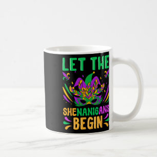 Taza De Café Que Comiencen Las Travesuras Máscara De Mardi Gras