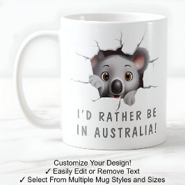 Taza De Café ¡Qué Corta Koala En Una Mug! Novedad Para Koala Lo