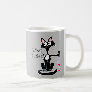 Taza De Café Qué cuchillo Funny Personalizado Gato cuchillo ro