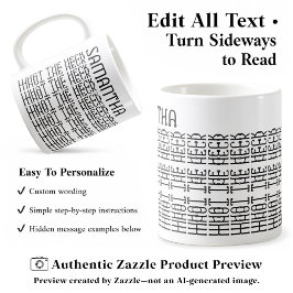 Taza De Café ¿Qué Diablos Mensaje Oculto Editable 153BN Jerga