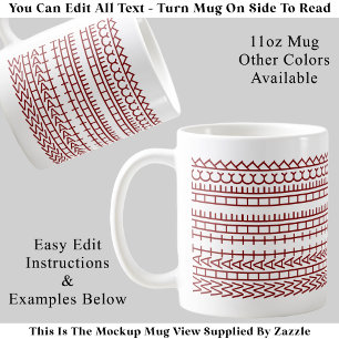 Taza De Café Qué Diablos Mensaje Oculto Personalizado 142MW Cit