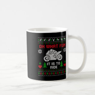 Taza De Café Qué Diversión Es Pasar En Motocicleta Fea Christma