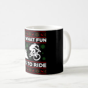 Taza De Café Qué divertido es andar en bicicleta Navidad