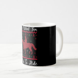 Taza De Café Qué divertido es montar a caballo en Navidad
