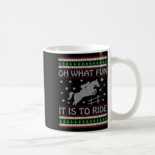 Taza De Café Qué divertido es montar el caballo feo de Navidad 