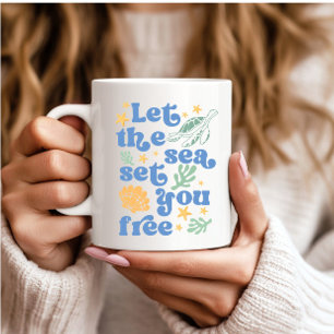 Taza De Café Que el mar te libre - Mención de verano retro