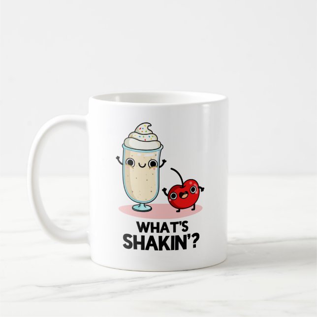 Taza De Café Qué es Shakin Funny Cherry Milkshake Pun (Izquierda)