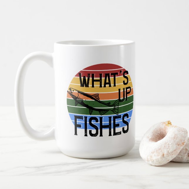 Taza De Café Qué hay de la pesca divertida (Con donut)