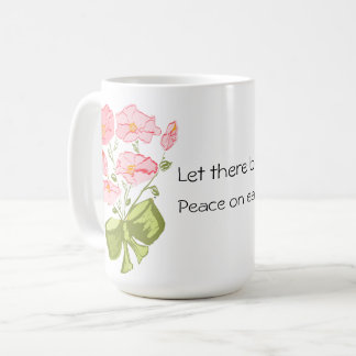 Taza De Café Que haya paz en la Tierra - Floral