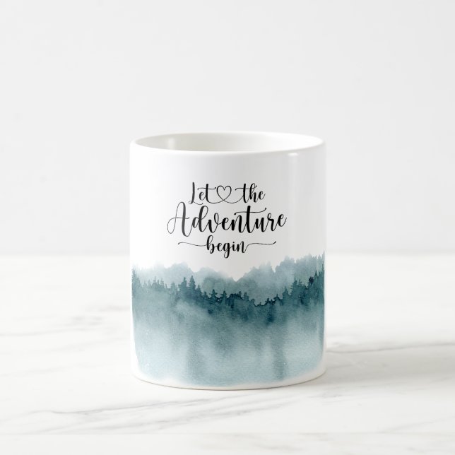 Taza De Café Que la aventura comience el bosque acuático (Centro)
