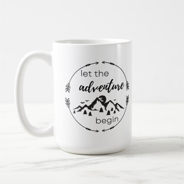 Taza De Café Que la aventura comience la bruja - Negro y blanco (Izquierda)