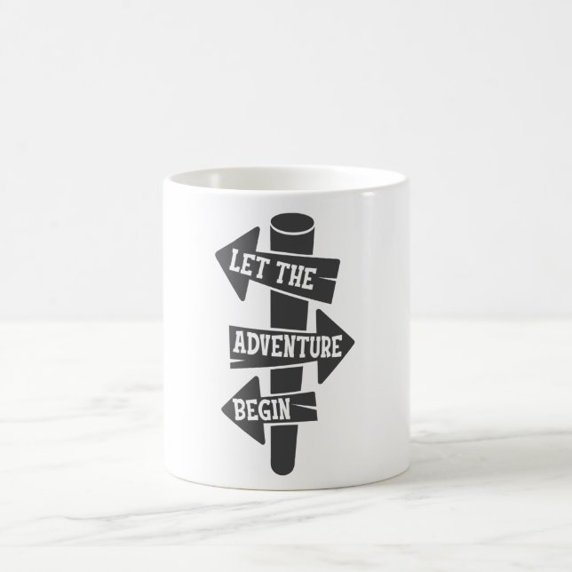 Taza De Café Que La Aventura Empiece El Viaje De Señalización (Centro)