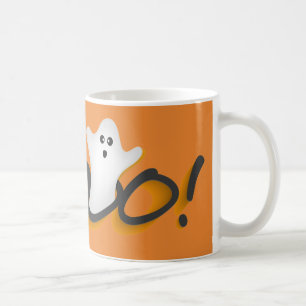 Taza De Café ¡Qué lindo Ghost Scary BOO de Halloween! Anaranjad