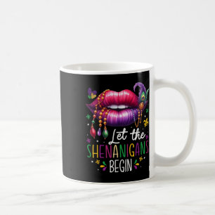 Taza De Café Que los Shenanigans comiencen el Mardi Gras Lips N