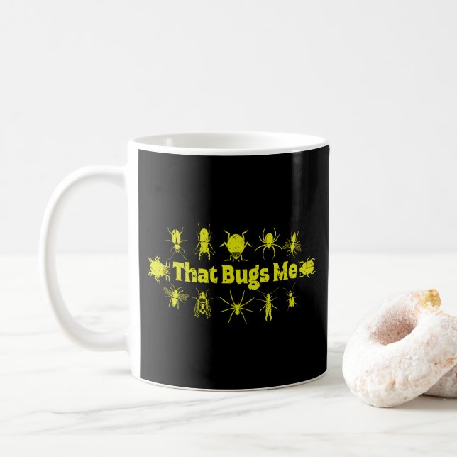 Taza De Café Que Me Bugs Divertidos Insectos Molestos (Con donut)