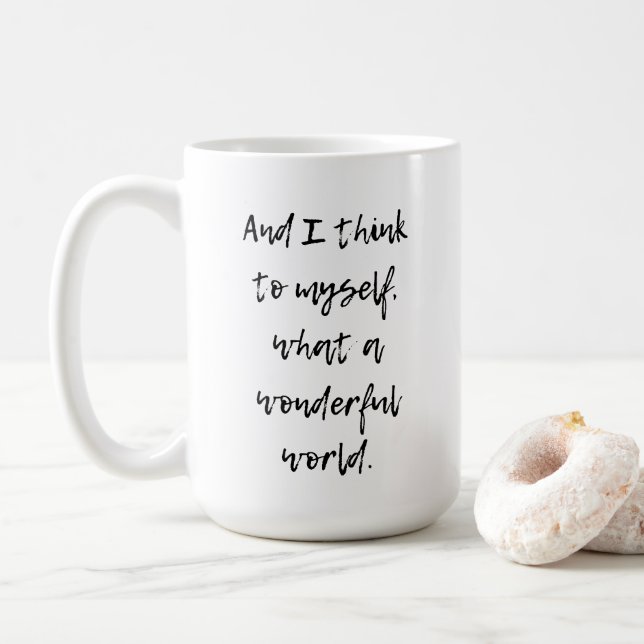 Taza De Café Qué mundo maravilloso (Con donut)
