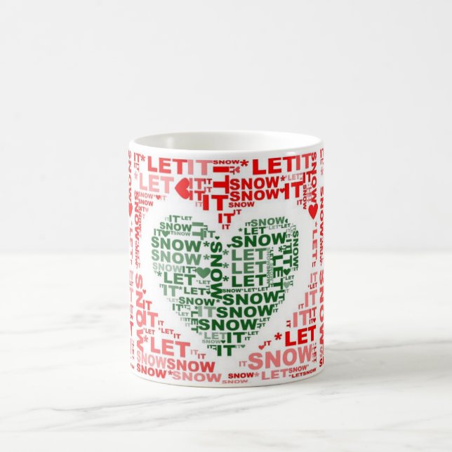 Taza De Café Que Nieva el café verde rojo Tea Mug (Centro)