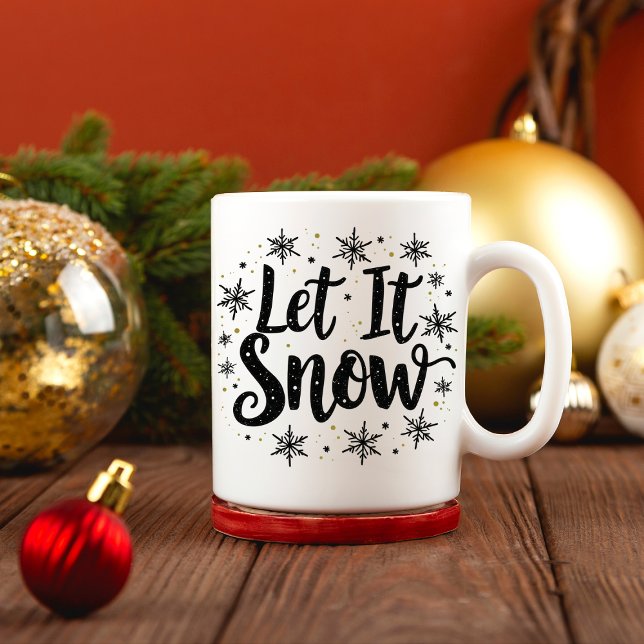 Taza De Café Que nieve elegante Navidades de libreto café tafet (Subido por el creador)