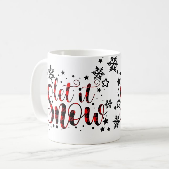 Taza De Café Que nieve, fiesta de Navidad, Navidades festivos. (Anverso izquierdo)