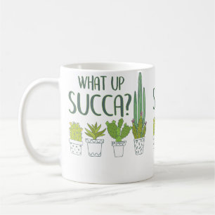 Taza De Café Qué pasa Succa Jardinería Botánica Planta Suculent