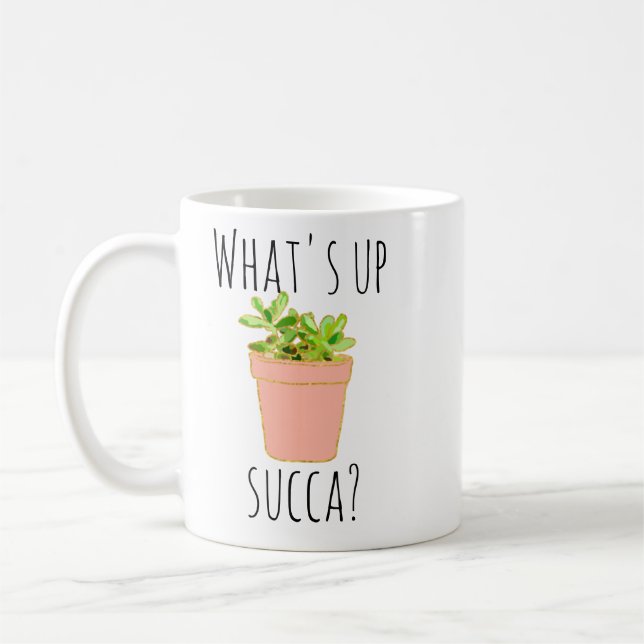Taza De Café ¿Qué pasa Succa Suculentas Cactus Humor Suroeste (Izquierda)