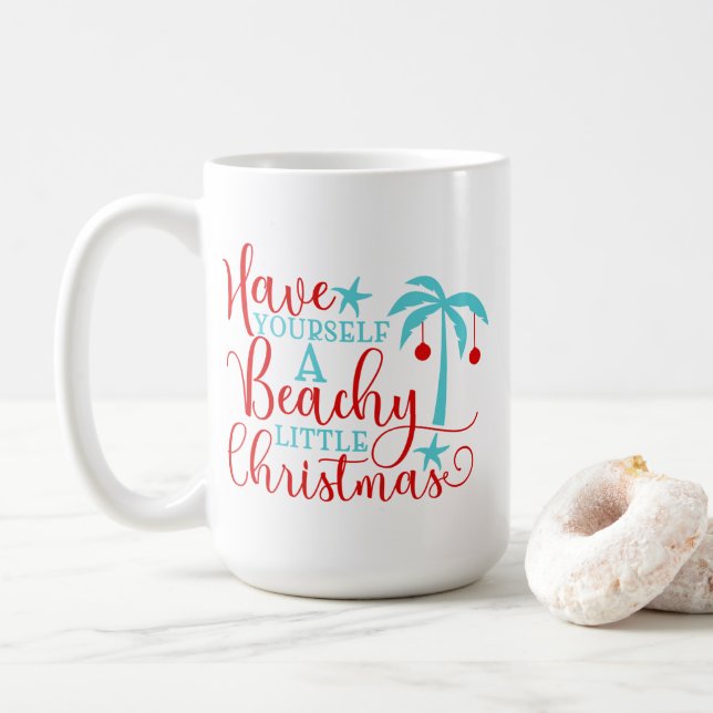 Taza De Café Que tengas pequeños Navidades de playa (Con donut)