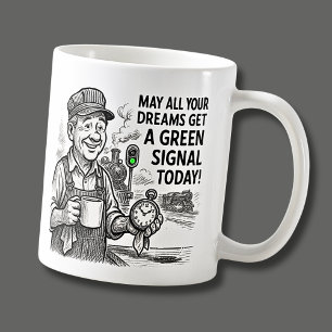 Taza De Café Que todos tus sueños reciban señal verde - tren de