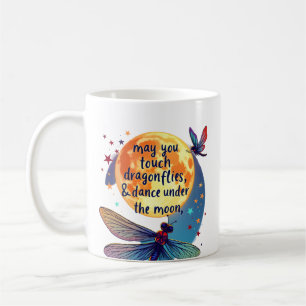 Taza De Café Que Toques Libélulas Y Estrellas Bailen Con Fai