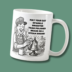 Taza De Café Que tu día esparce un tren de vapor más brillante