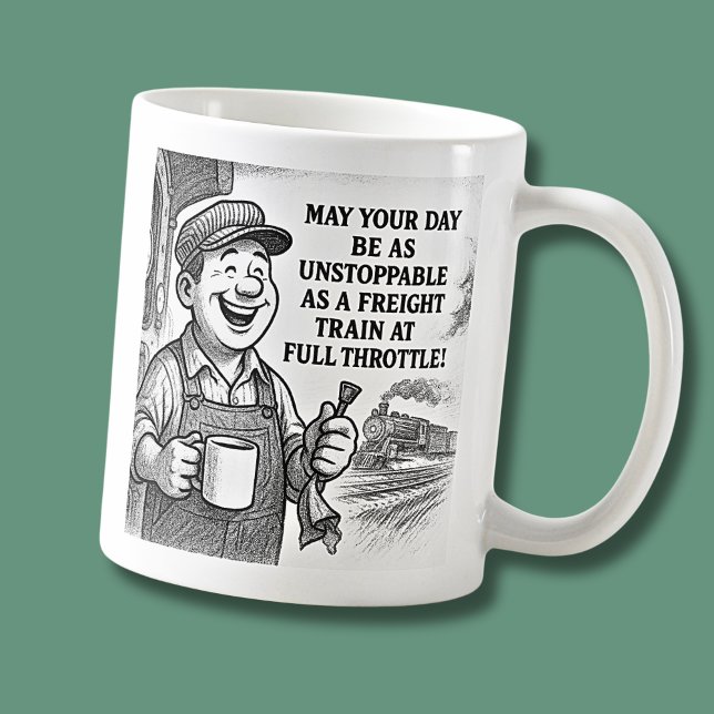 Taza De Café Que tu día sea tan imparable como un tren de merca (Subido por el creador)
