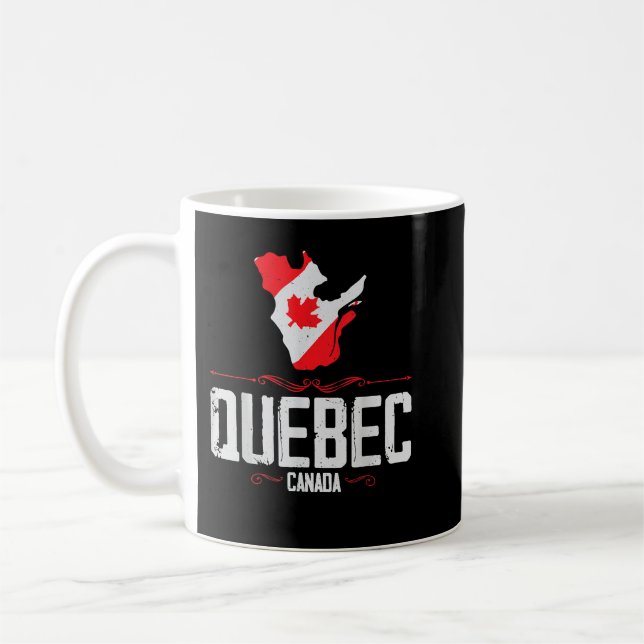Taza De Café Quebec Canada Quebec Silhouette Souvenir de Queb (Izquierda)