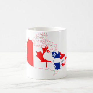 Taza De Café Quebec en la bandera de Canadá, mapa