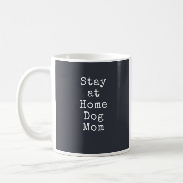 Taza De Café Quédate en casa perro mamá Mug (Izquierda)