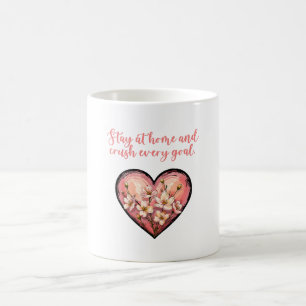 Taza De Café Quédate en casa y logra cada meta Diseño de mamá