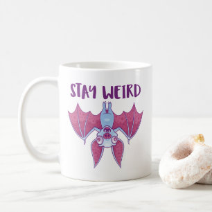 Taza De Café Quédate Extraño Murciélago Vampiro Albino Caricatu