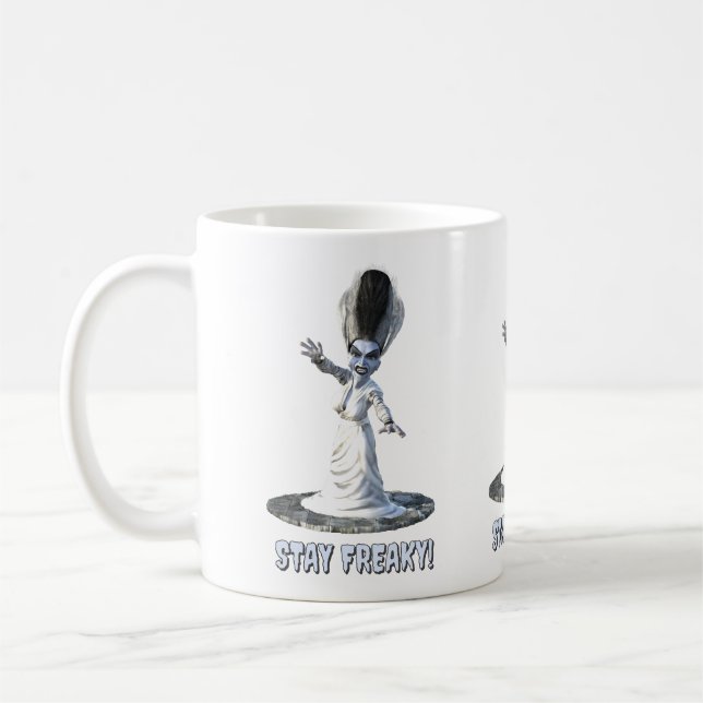 Taza De Café ¡Quédate freaky! Novia de Frankenstein (Izquierda)