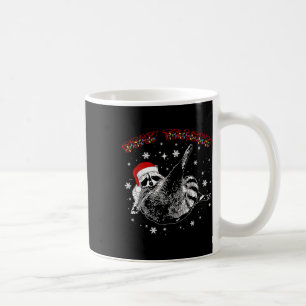 Taza De Café Quédate Navideño Mapache Basura Navideño Mapache B