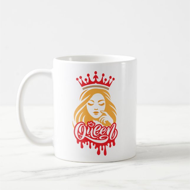 Taza De Café Queen Design – Elegant Royal Crown (Izquierda)
