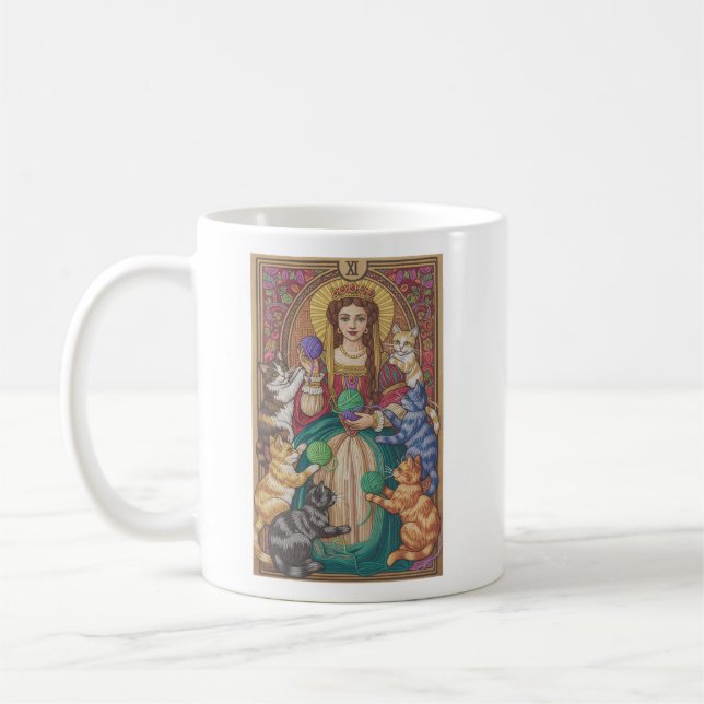 Taza De Café Queen Of Cats Tarot Card Mug (Izquierda)