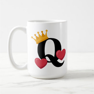 Taza De Café Queen of Hearts Crowned Love Emblem