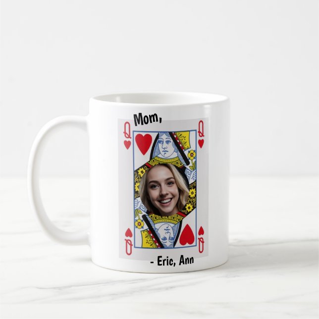 Taza De Café Queen Of Hearts Mom Photo Personalized Coffee Mug (Izquierda)