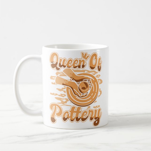 Taza De Café Queen Of Pottery Pottery Pro Wheel Hobby Lover Pot (Izquierda)