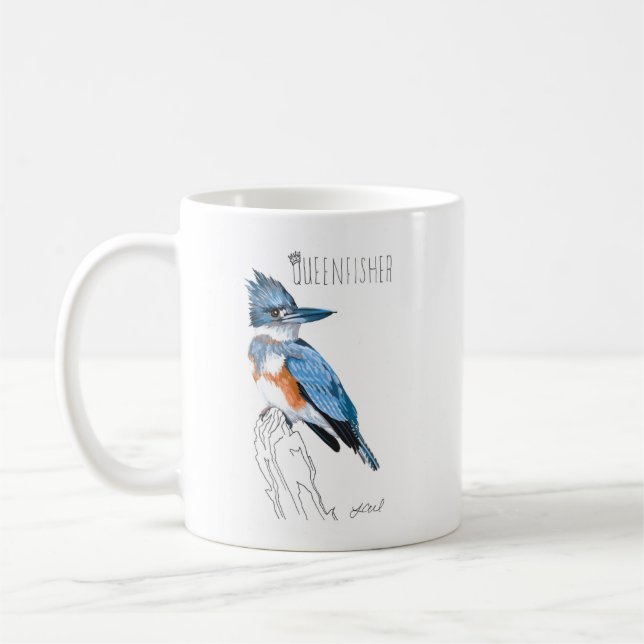 Taza De Café Queenfisher (Kingfisher Belted) (Izquierda)