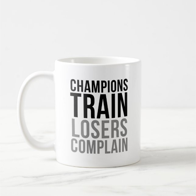 Taza De Café Queja de los perdedores de trenes de los campeones (Izquierda)
