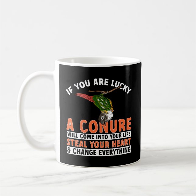 Taza De Café Queja verde conure Parrot Ave Conure (Izquierda)